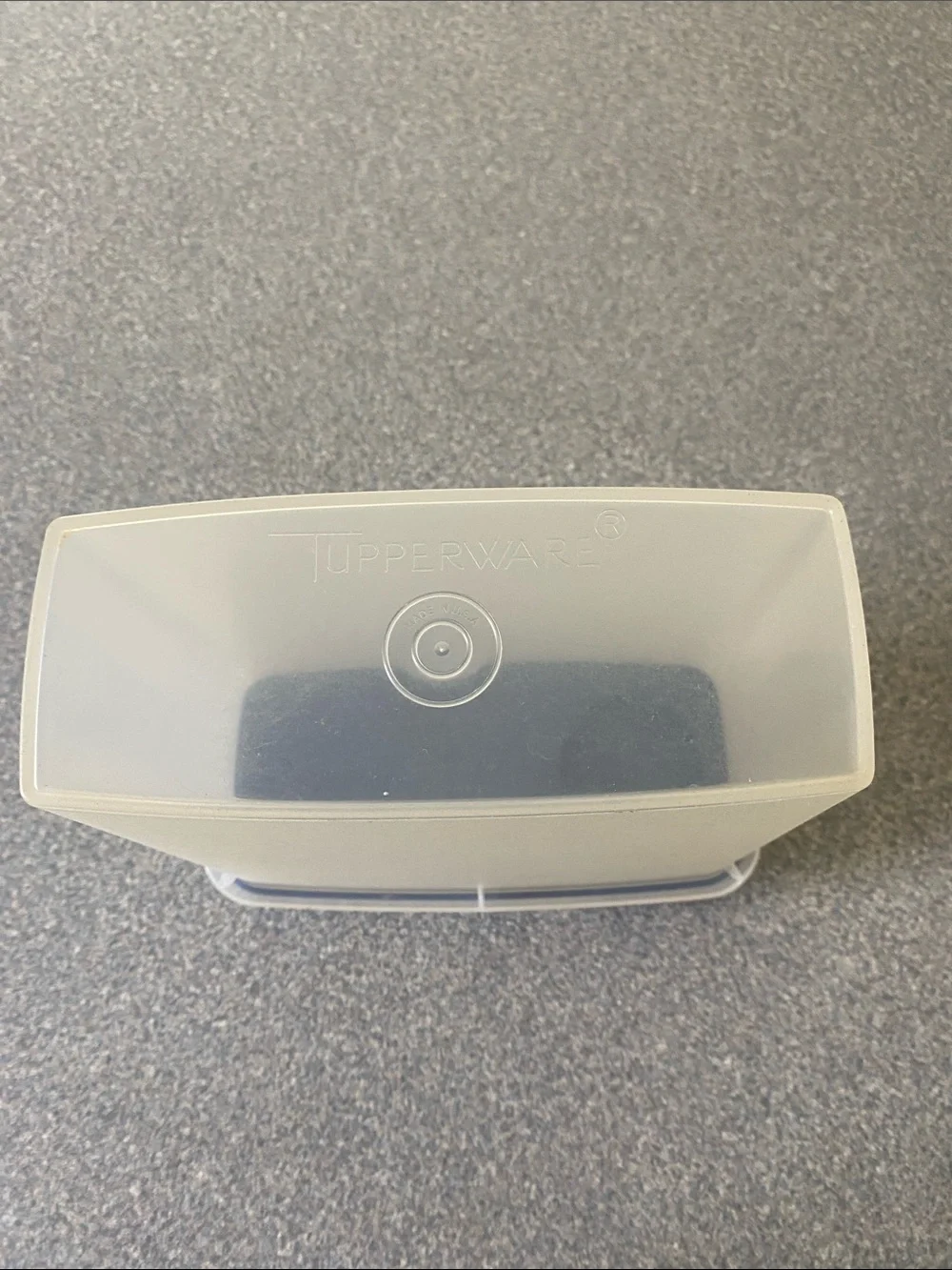 Tupperware White Translucent Container with Blue Lid